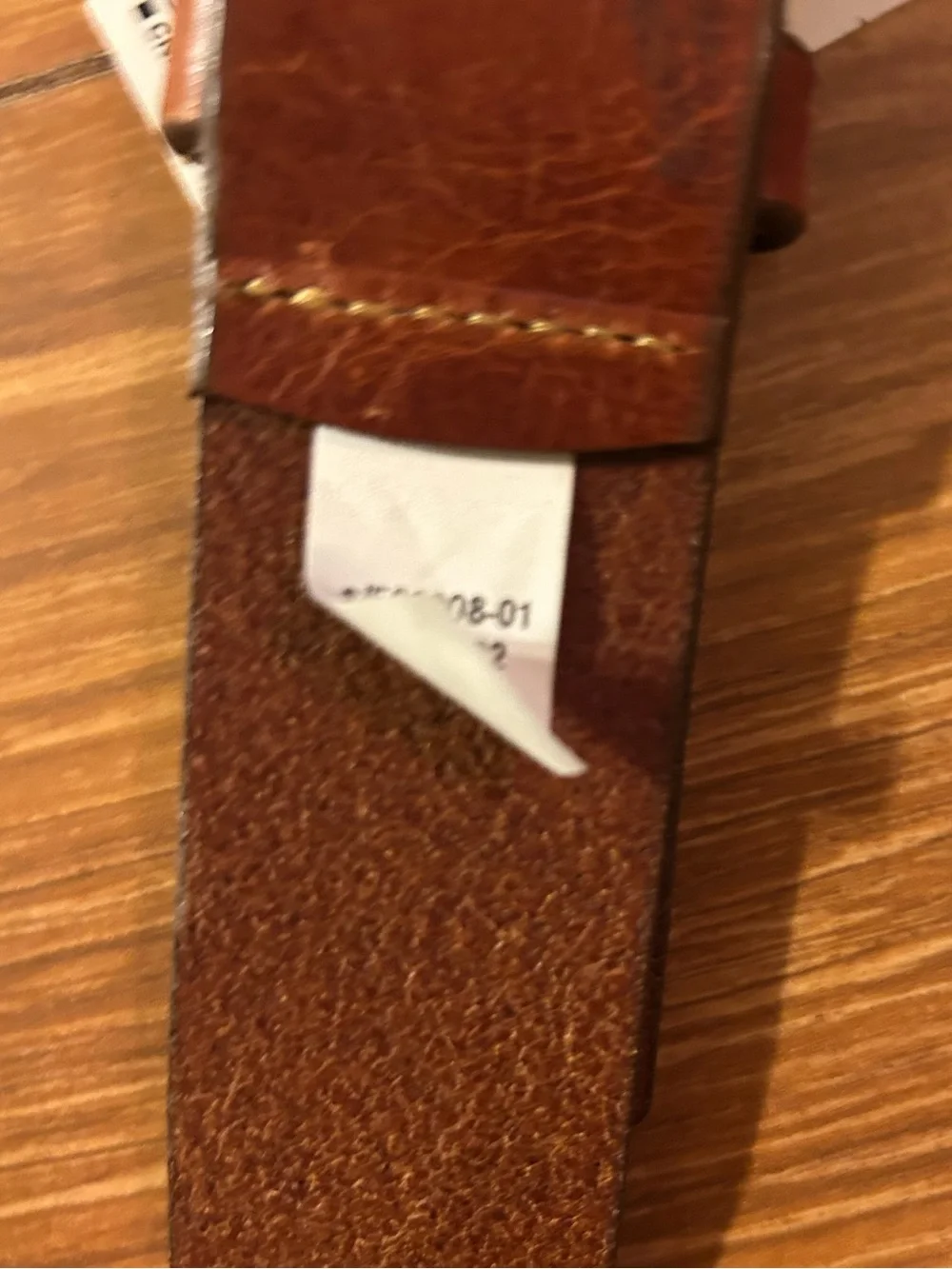 Banana Republic Cognac Brown Leather Belt with Antique Brass Buckle size 40